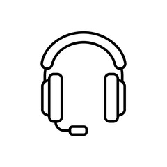 Headset outline icons, minimalist vector illustration ,simple transparent graphic element .Isolated on white background