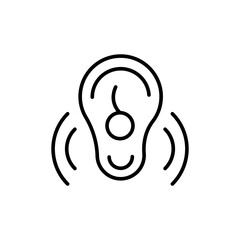 Earphone outline icons, minimalist vector illustration ,simple transparent graphic element .Isolated on white background