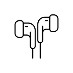 Earphone outline icons, minimalist vector illustration ,simple transparent graphic element .Isolated on white background