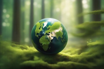 Obraz na płótnie Canvas Green Earth Ecological and Environmental Protection Concept