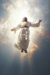 Fototapeta na wymiar Ascension day of jesus christ or resurrection day of son of god. Good friday. Ascension day concept