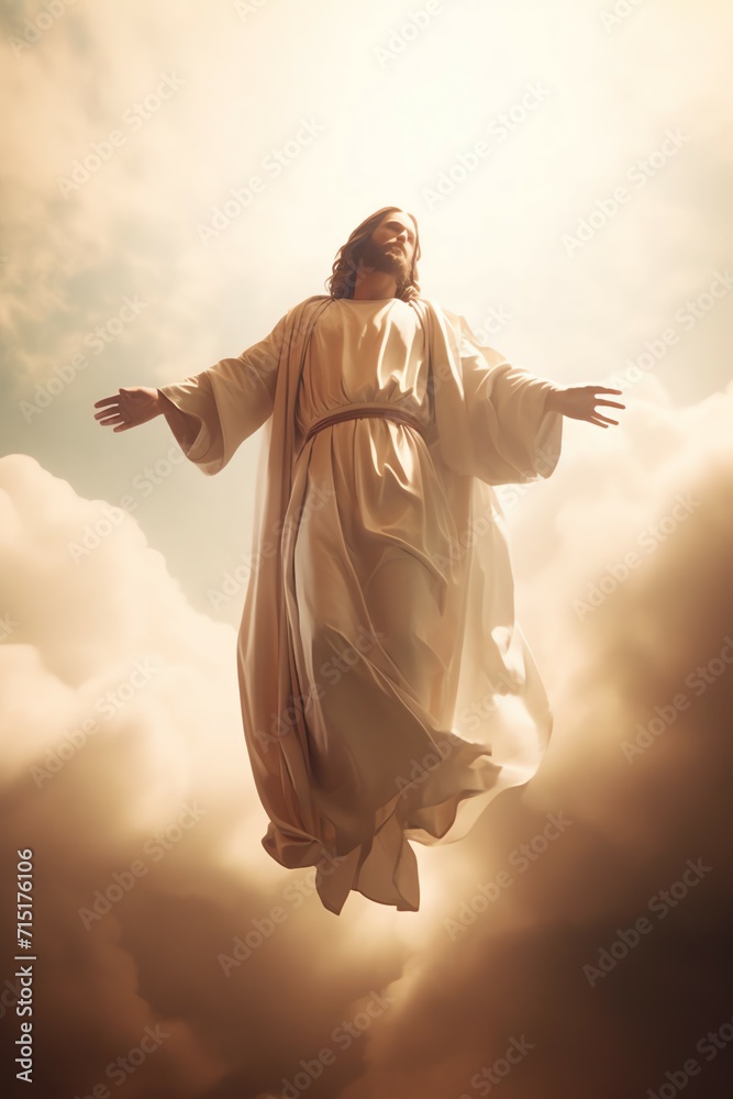 Wall mural ascension day of jesus christ or resurrection day of son of god. good friday. ascension day concept - Wall murals