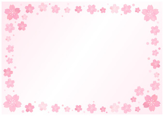 Fototapeta na wymiar 桜の花が美しい春の桜フレーム背景14グラデーション