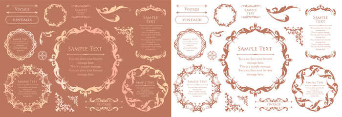 バレンタインデーをイメージしたチョコレートカラーのフレームデザイン