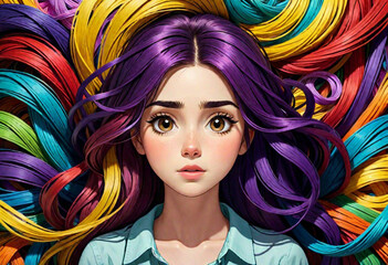 Fototapeta premium woman with colorful makeup