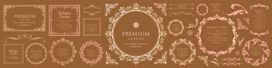 バレンタインデーをイメージしたチョコレートカラーのフレームデザイン