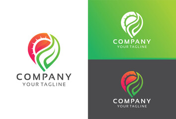 agriculture location logo icon vector set