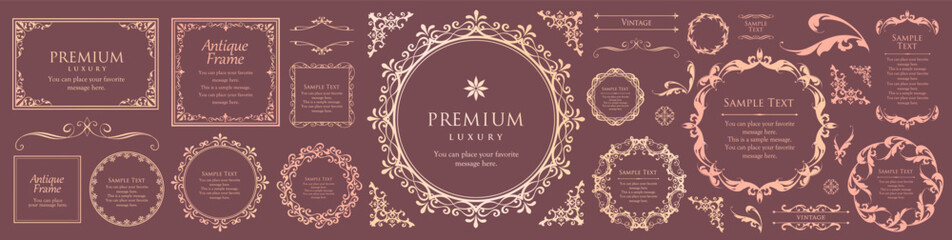 バレンタインデーをイメージしたチョコレートカラーのフレームデザイン