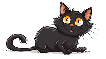 cat cartoon on white background