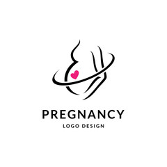 Pregnant woman logo vector design template