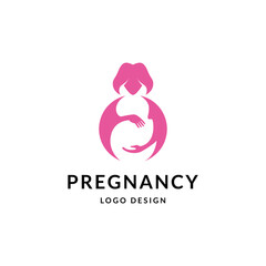Women pregnant logo vector icon template. pregnant idea logo design inspiration