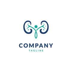 kidney logo with human people happy solution concept design health vector
