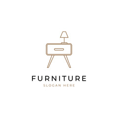 minimalist furniture logo icon design template vector