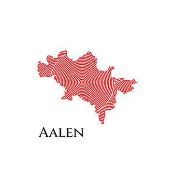 Aalen Map - World Map International vector template. German region silhouette vector illustration