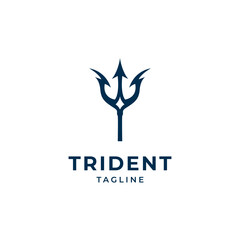trident logo icon design template flat vector