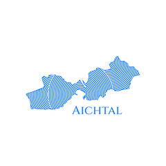 Aichtal Map - World Map International vector template. German region silhouette vector illustration