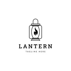 Lantern with flame logo icon design flat vector