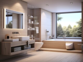 Fototapeta premium Modern bathroom interior design in a luxury house