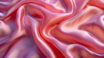 Obraz premium Pink silk fabric background. The luxurious fabric textured is very realistic and detailed.