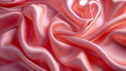 Obraz premium Pink silk fabric background. The luxurious fabric textured is very realistic and detailed.