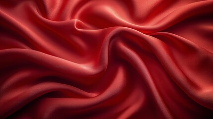 Obraz premium Red silk fabric background. The luxurious fabric textured is very realistic and detailed.