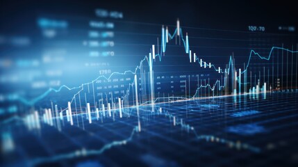 Naklejka premium A Investment finance chart infographic with ,stock market business and exchange financial growth graph., photo, on a blue background.