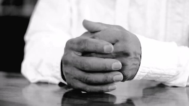 praying to god with hands together on black background with people stock video stock footage