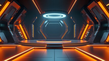 Futuristic modern podium background for product display