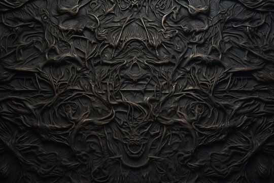 Black Metal Background Texture. Hyper Detailed and Darkly Atmospheric