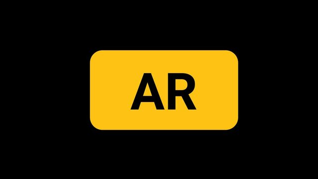 AR Screen Resolution Text Animation with transparent background 