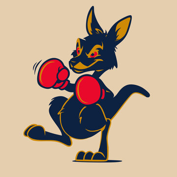 illustration of a cartoon boxer kangaroo