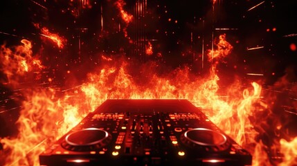 The dance floor becomes a fiery inferno as the DJ mixes scorching hot tracks amidst dazzling flames and burning visuals