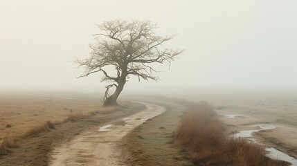 tree in the fog