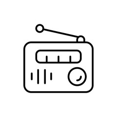 Radio outline icons, minimalist vector illustration ,simple transparent graphic element .Isolated on white background