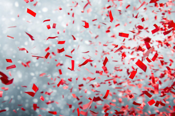 Red Confetti. Isolated On Transparent Background. Generative ai
