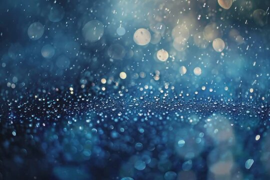 Bokeh Of Water Fly And Lights On Black Background. seamless looping time-lapse virtual 4k video animation background.