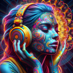 feell the music in the world  Ai illution art