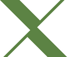 Obraz premium X Letter Logo. Green Color. - Vector
