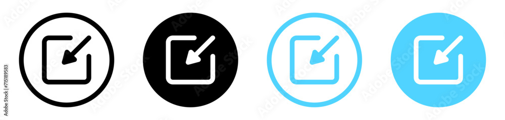 Leinwandbilder minimize icon rally compact size small scale arrow icons . shrink icon resize in arrow . zoom out icons