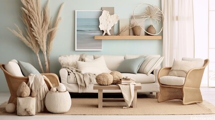 Fototapeta na wymiar Interior design of modern sophisticated living room 