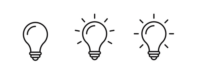 Light bulb icon set. lamp icon symbol collection , creative good idea logo. innovative idea icon sign in flat style. vector illustration - obrazy, fototapety, plakaty