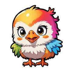 Cute chicks, cute, colorful, cartoon, vector, transparent background, suitable for stickers and t-shirt designs
