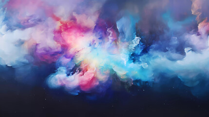 Mystical Cosmic Nebula. Celestial Symphony of Colors Unveiling the Enigmatic Beauty of the Universe. Theme of space.