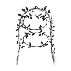 Floral ornament in arch style