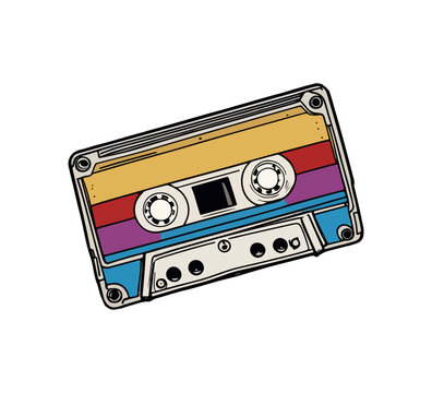 tape cassette hand drawn vector illustration