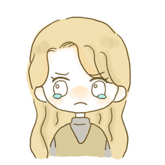 悔し泣きをする女の子のイラスト