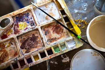 Renovation Restoration Artist Color Palette Close Up