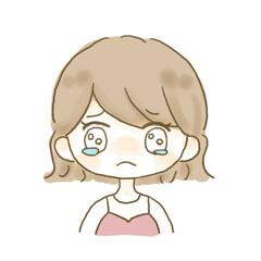 泣いている女性のイラスト