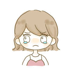 悔し泣きをする女の子のイラスト