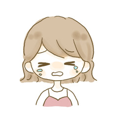 泣いている女性のイラスト